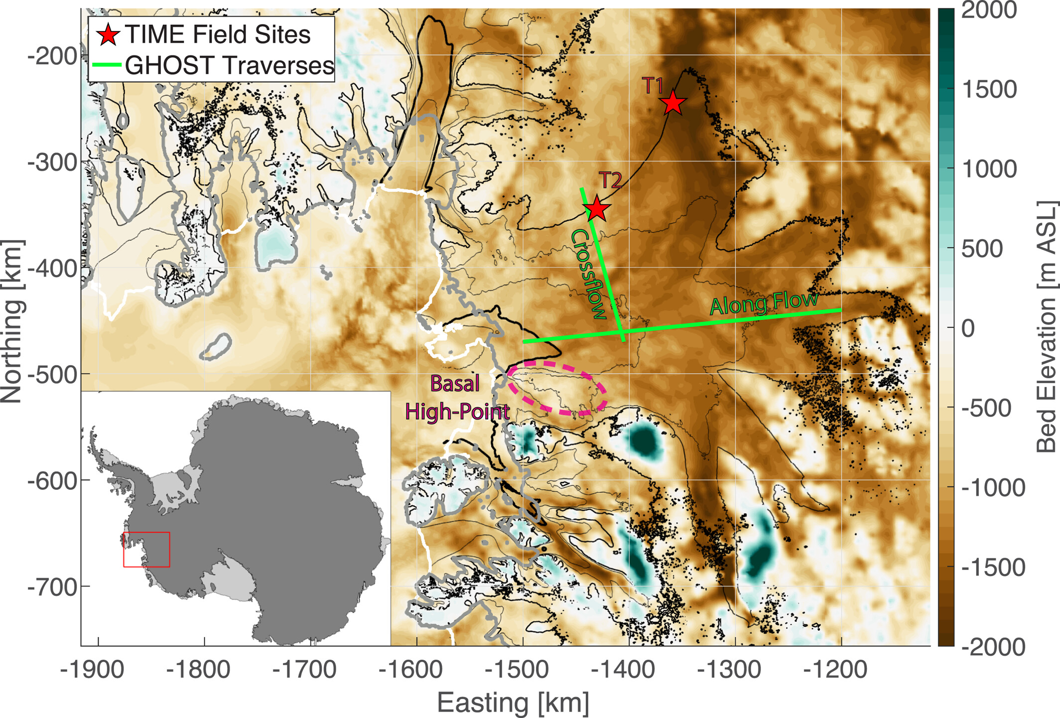 An annotated map of Thwaites Glacier basal topography