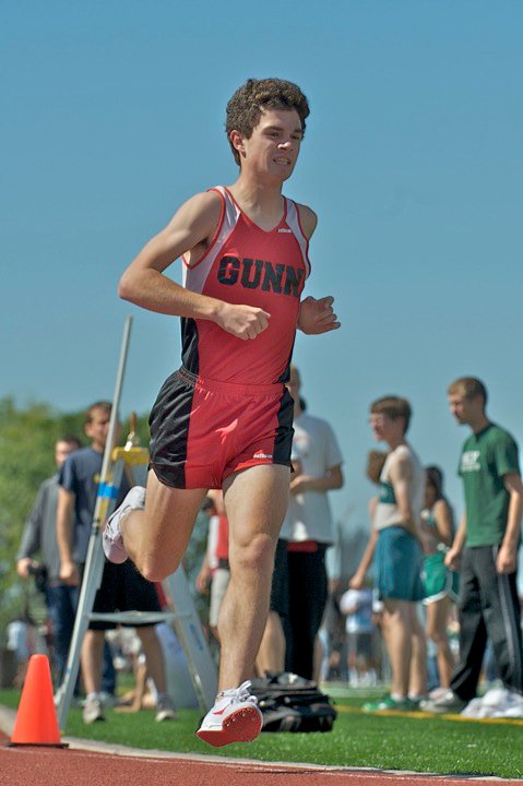 Paul running track in high school