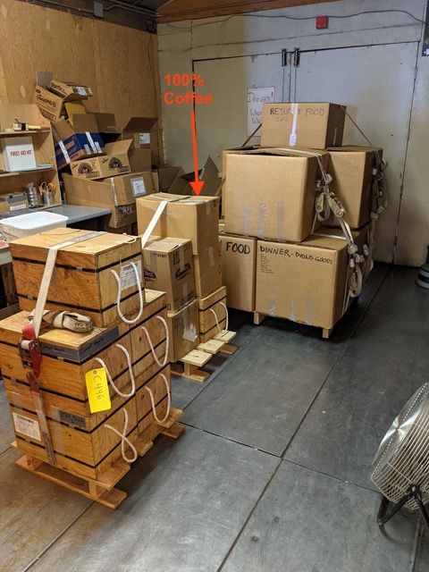 3 pallets of boxed food ready for shipping