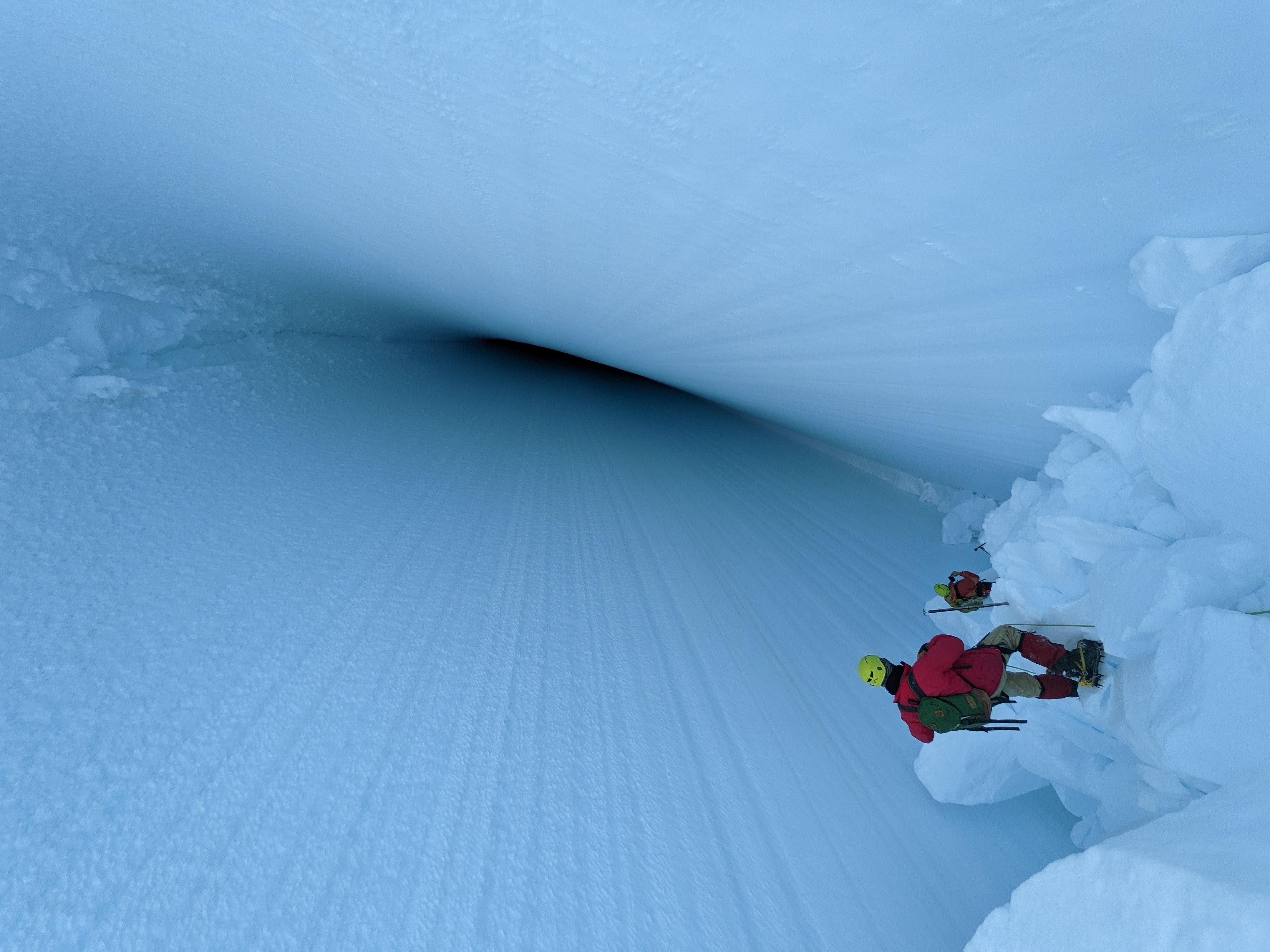 Looking into the crevasse