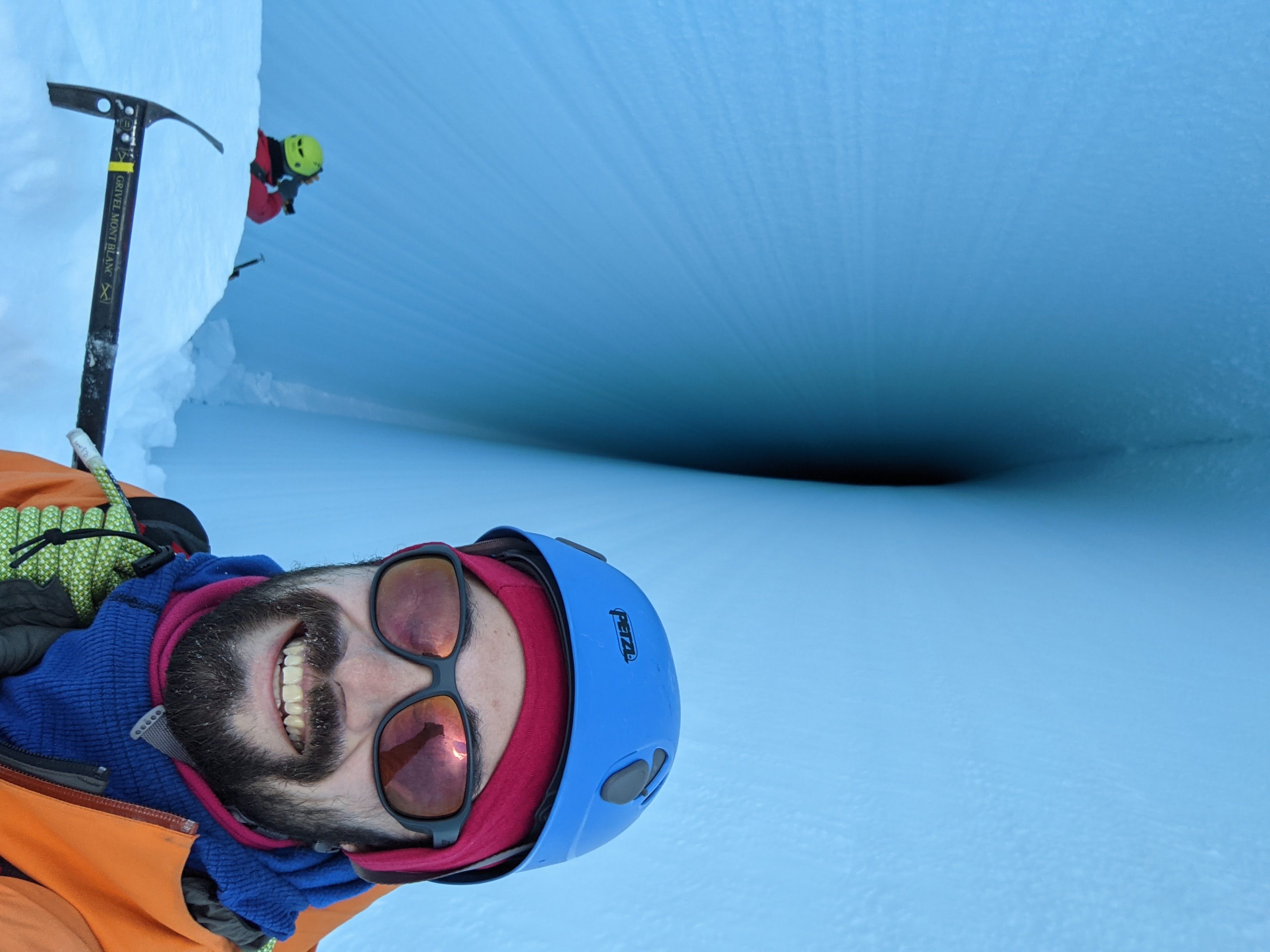 Paul taking a selfie in the crevasse