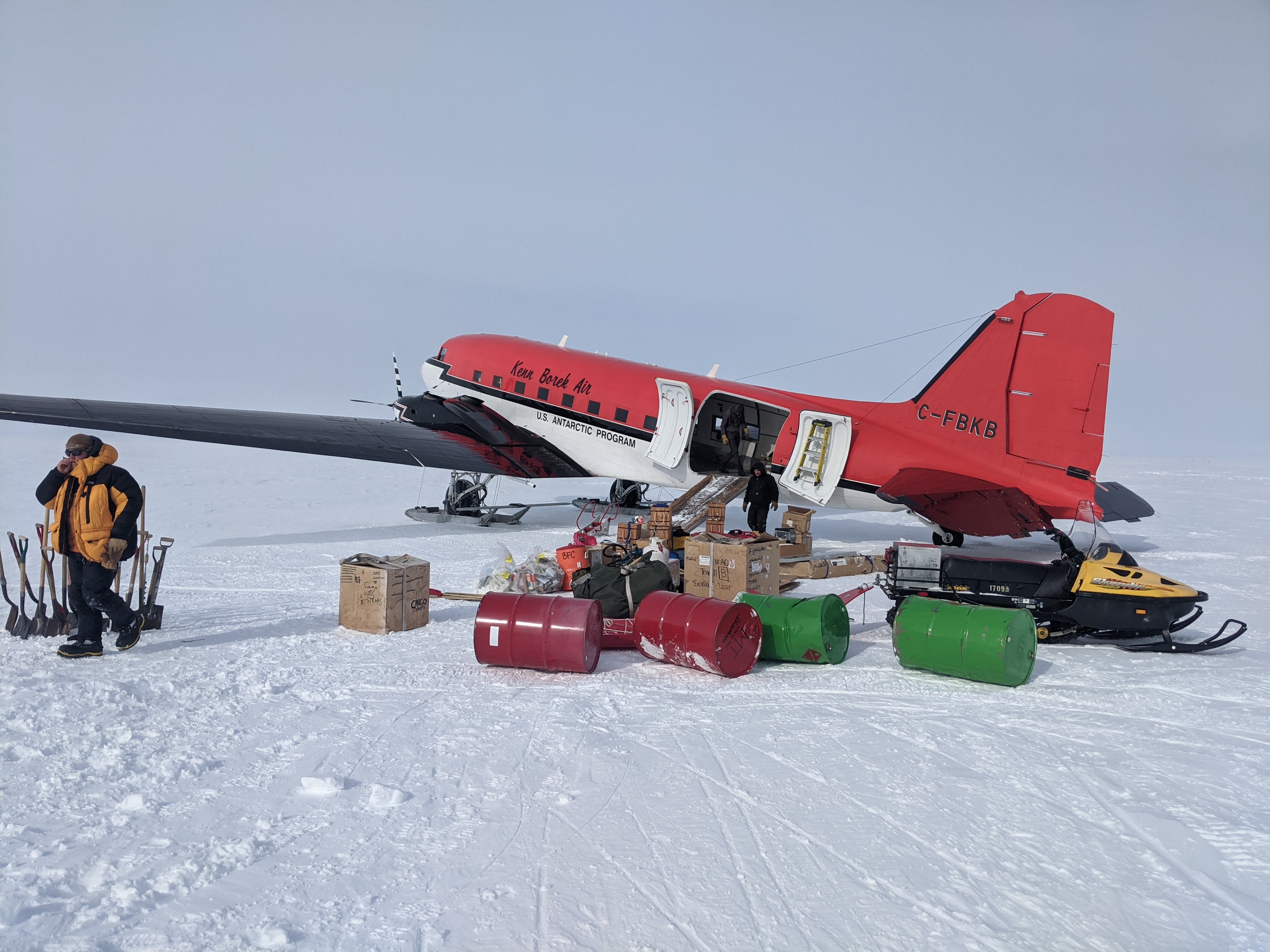 Basler plane being loaded up with camp equipment